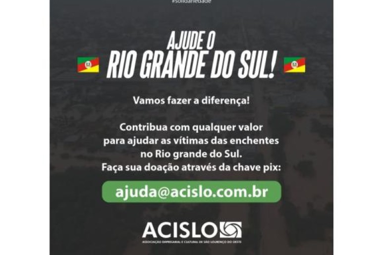 Capa notícia Acislo lança campanha de doação para vítimas das enchentes no Rio Grande do Sul